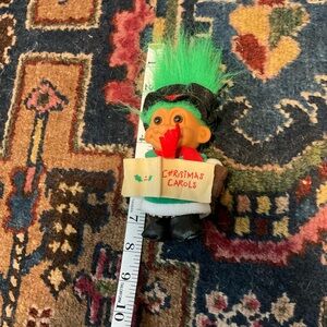 Christmas Troll Doll with Green Hair